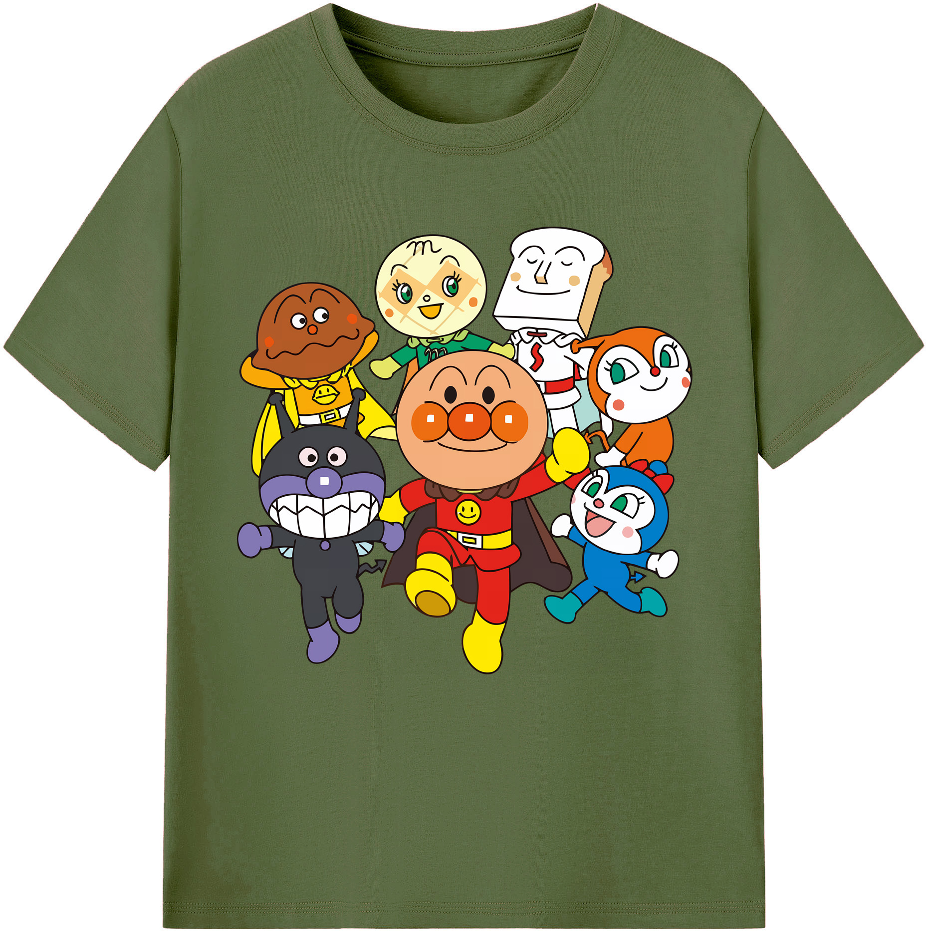 （画像用） アンパンマン Anpanman 綿100％半袖Tシャツ（フロントプリント）